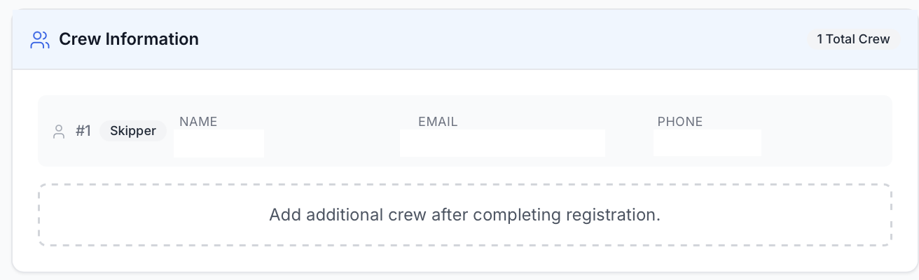 Skipper automatically added during registration